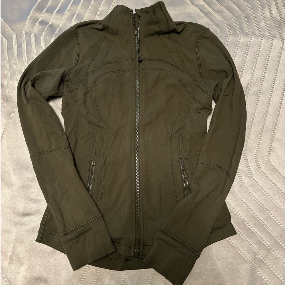 Olive green Lululemon define jacket